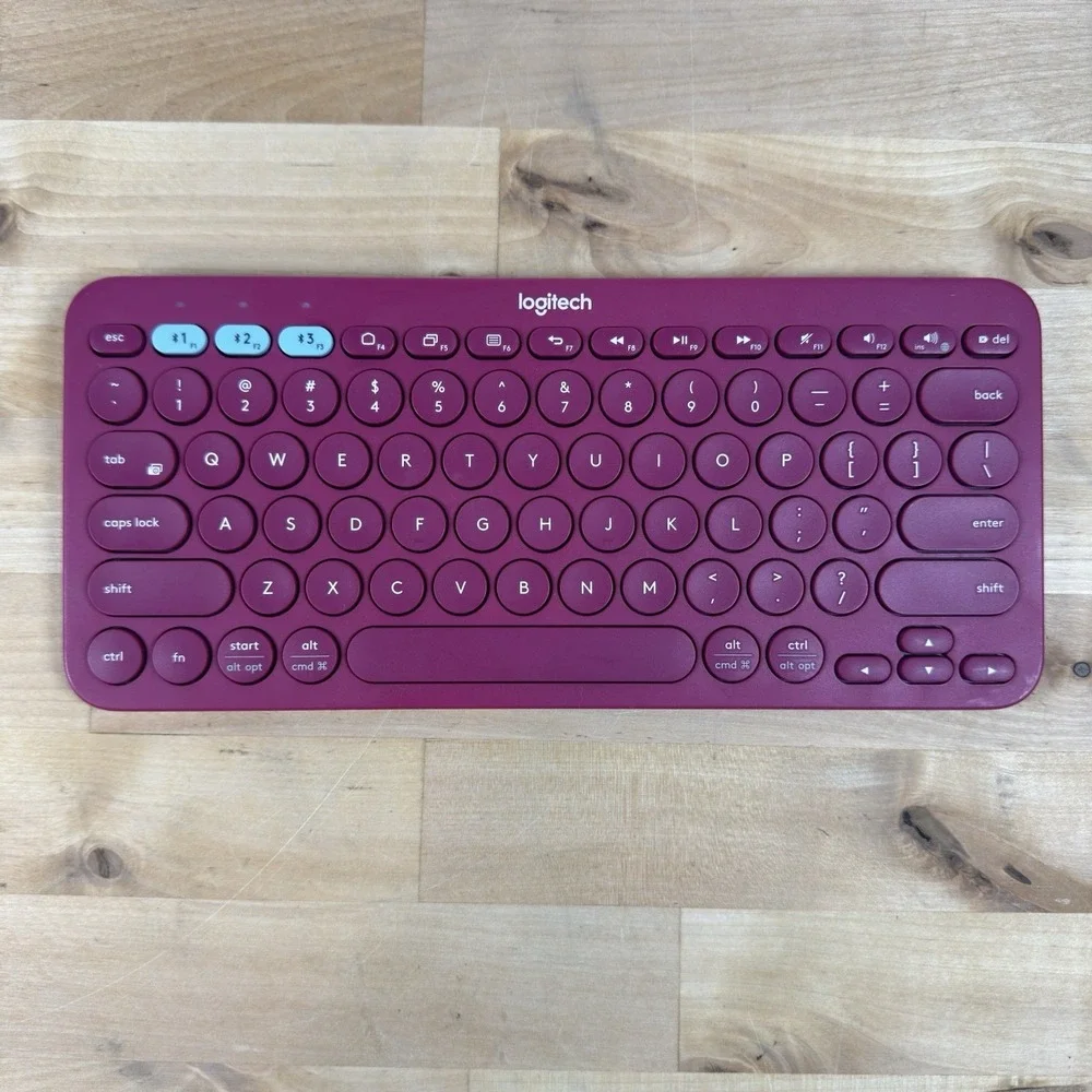 Logitech K380 RARE MAGENTA Bluetooth Keyboard – Windows, Mac, Chrome OS, Android - Picture 1 of 3